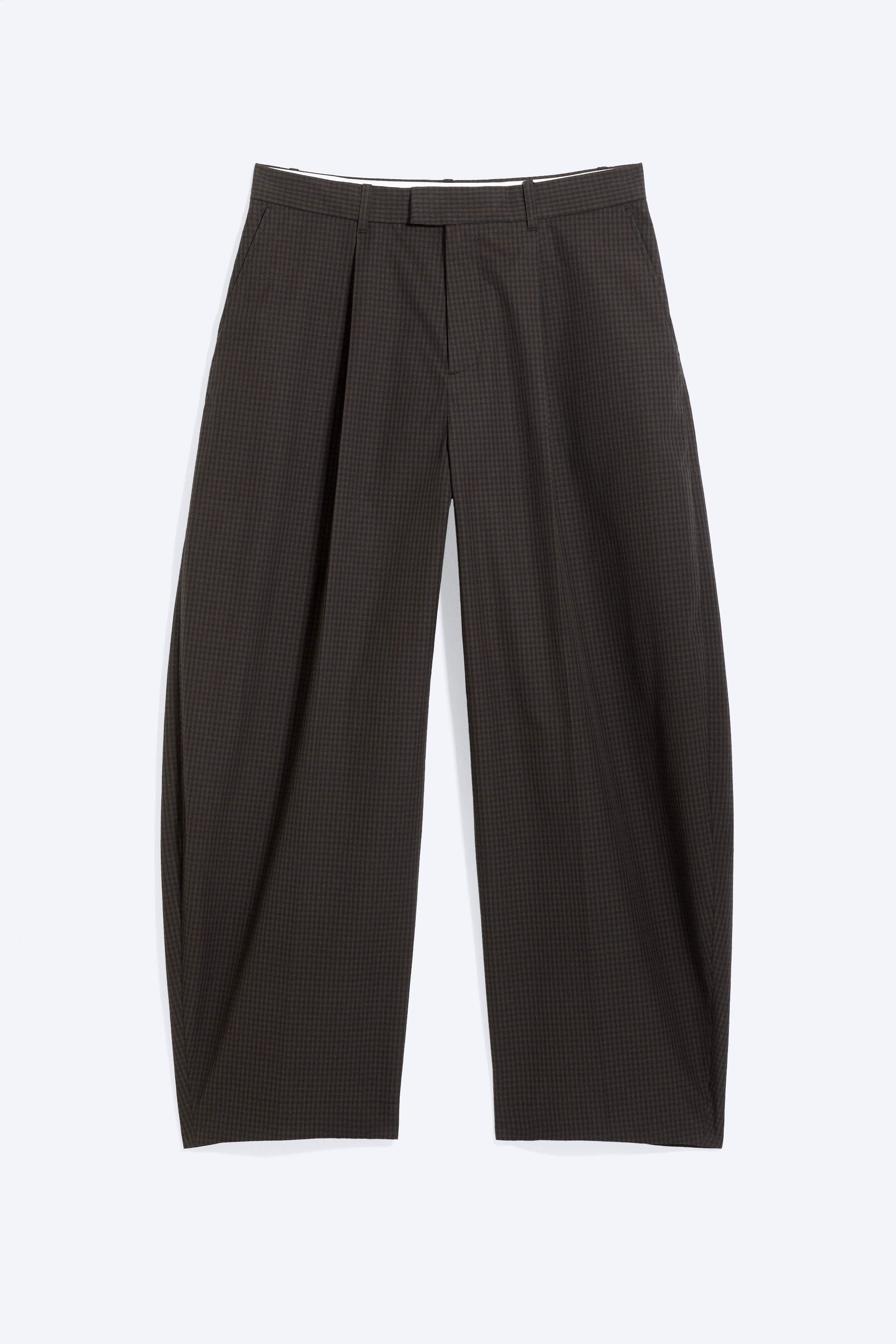 Felix Barrel chinobroek - Checked Brown/Zwart