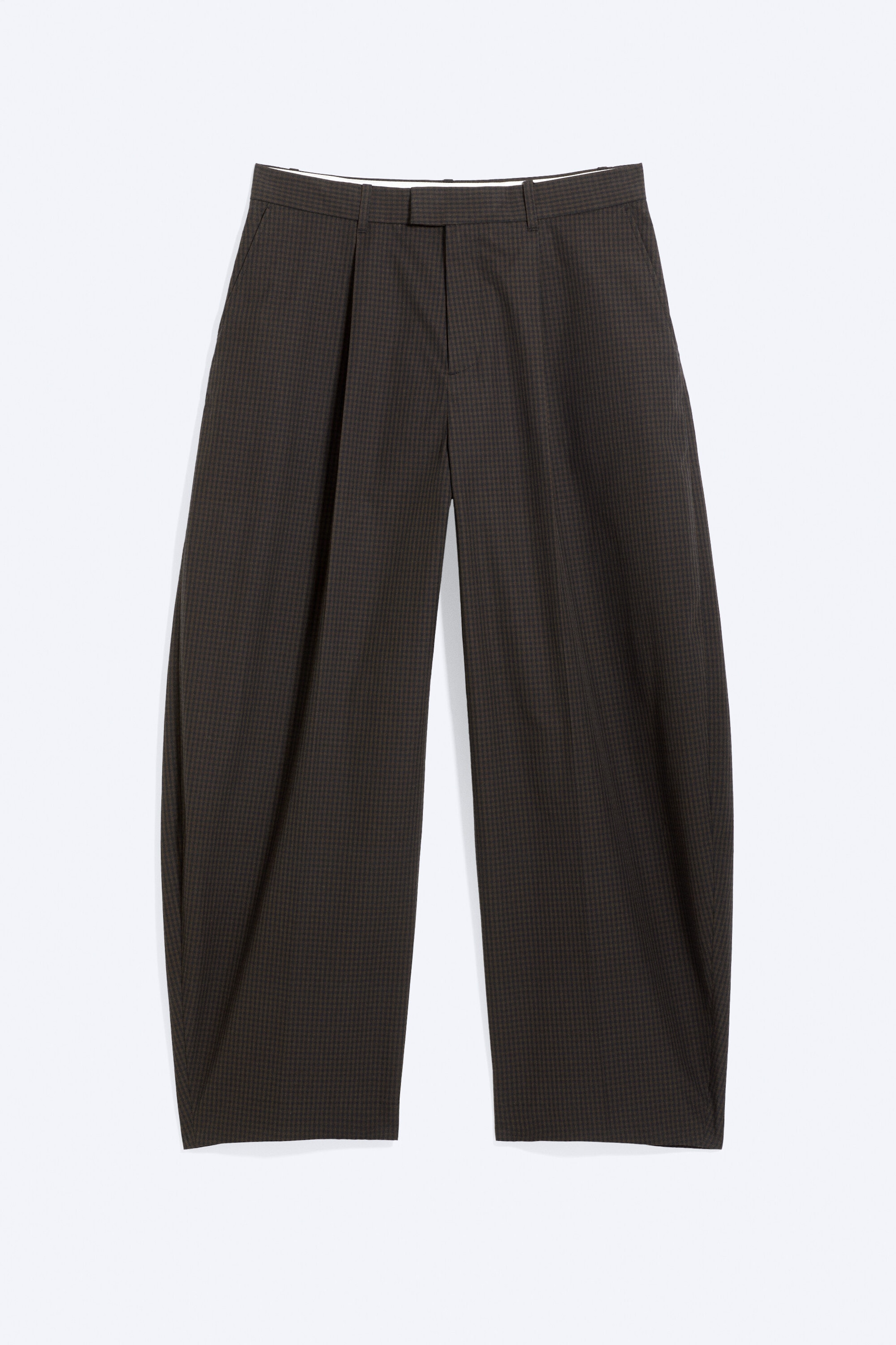 Braun kariert - Felix Barrel-Chinohose - 4
