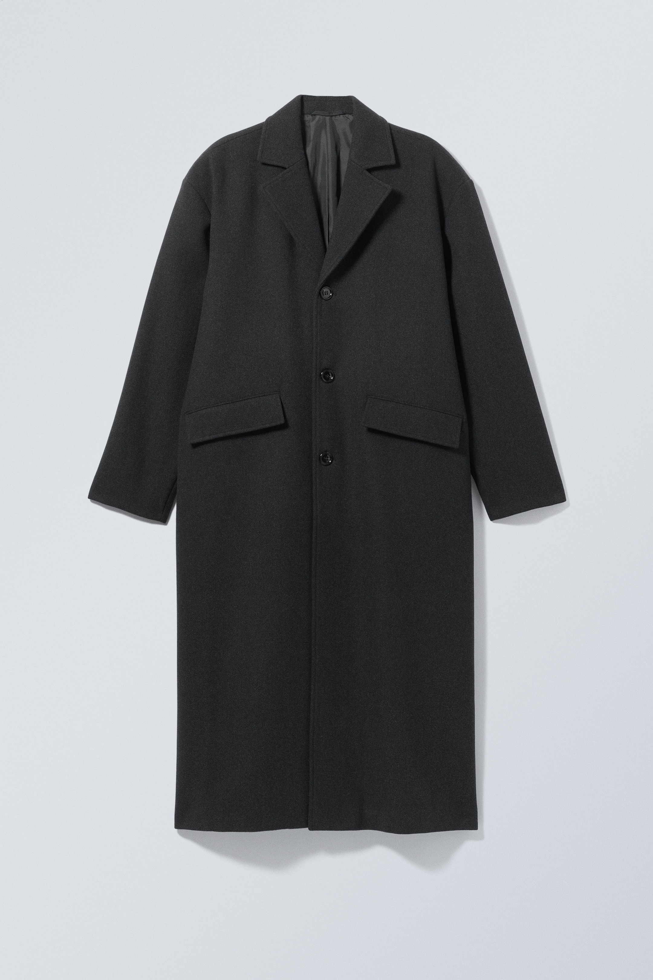 Dark Grey - Armond Oversized Wool Coat - 0
