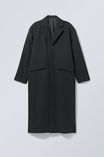 Dark Grey - Armond Oversized Wool Coat - 0