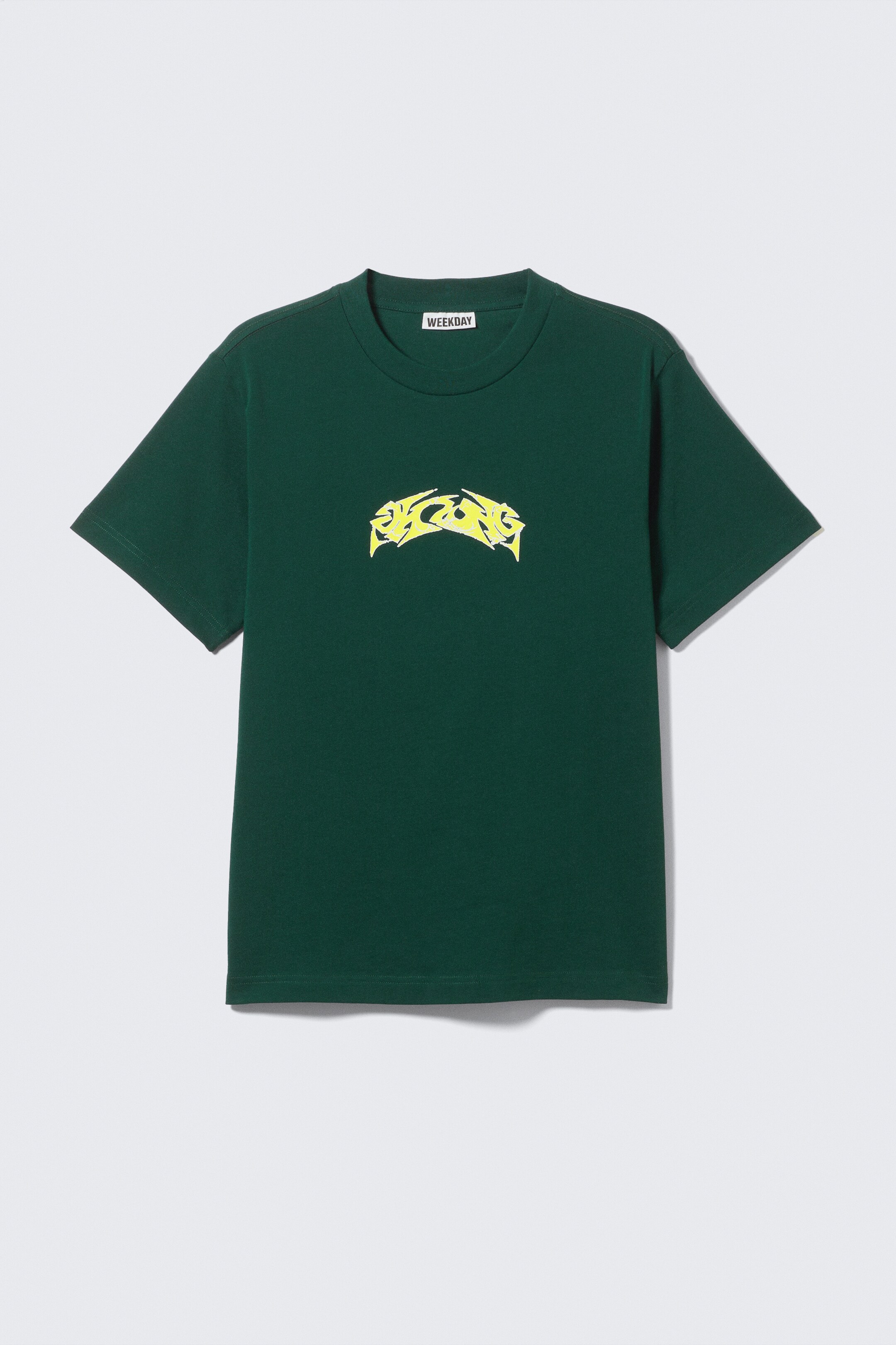 Προβολή μεγαλύτερης εικόνας: Boxy Graphic Printed T-Shirt - Dark Green - Bingo - Men | H&M GR 1