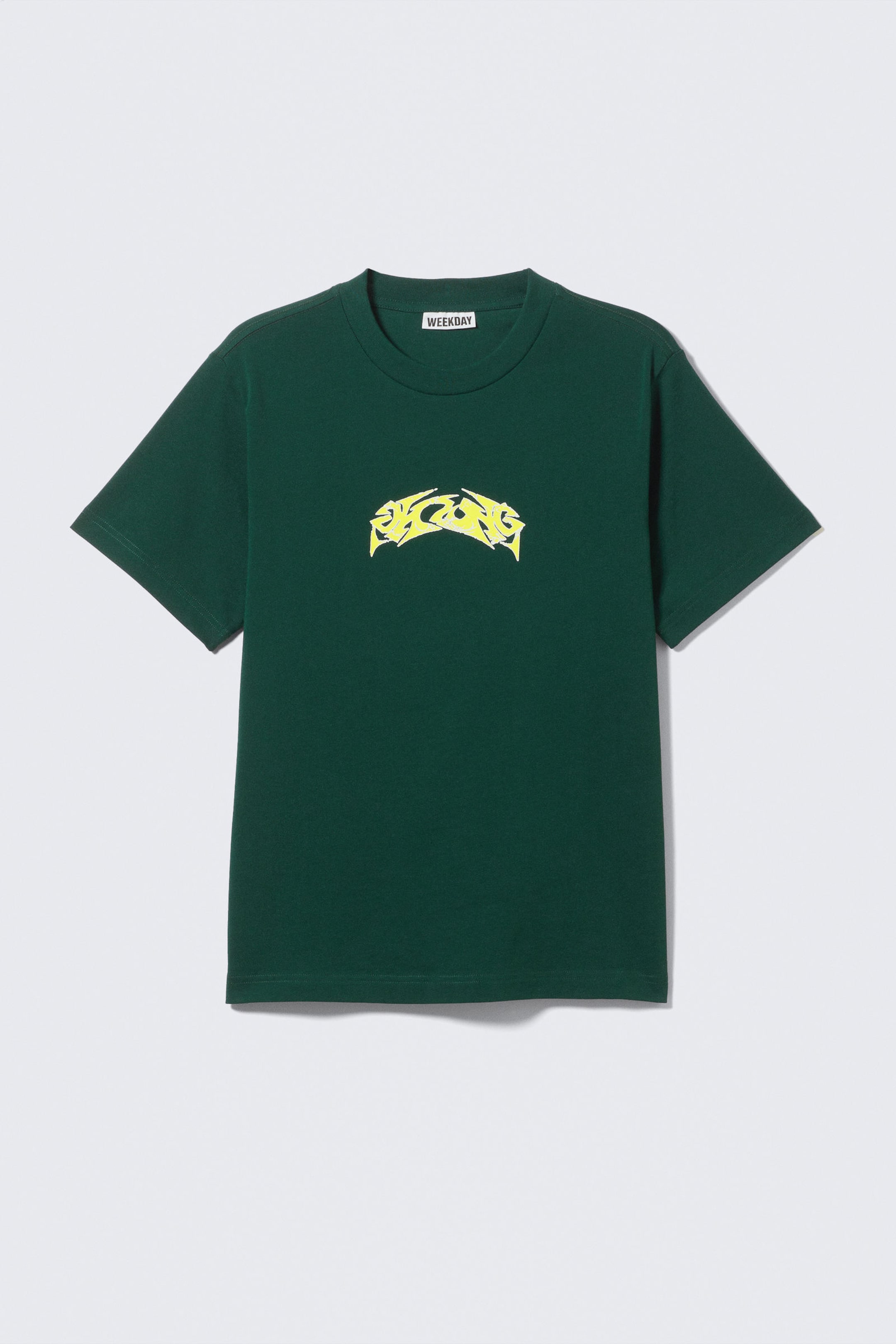 Dunkelgrün - "Bingo" - Kastiges T-Shirt mit Grafikprint - 4