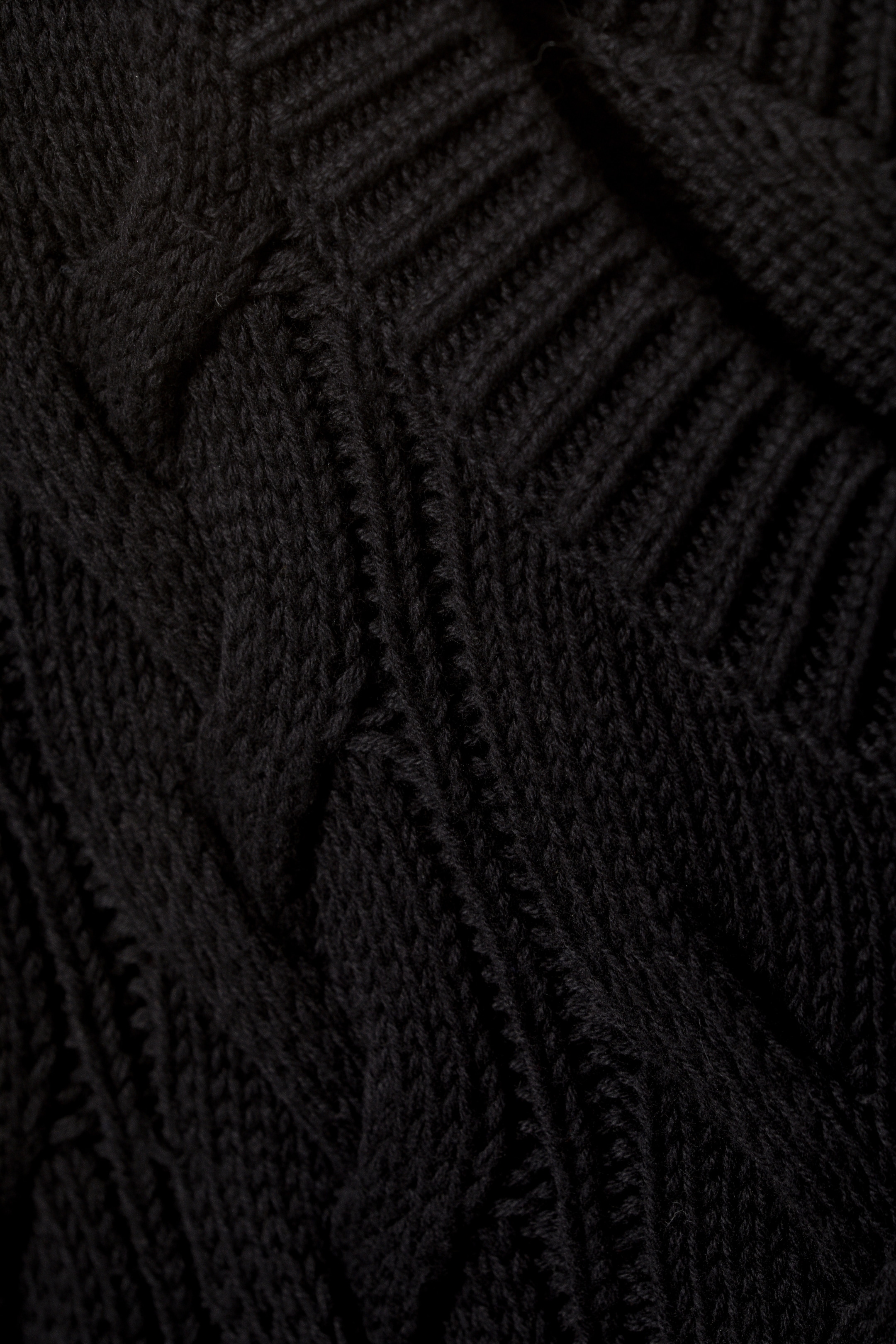 Se større billede: Kabelstrikket bomuldsvest - Black - HERRE | H&M DK 6