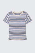 Blue/Pink Multi Stripe - Tight Mini T-shirt - 3