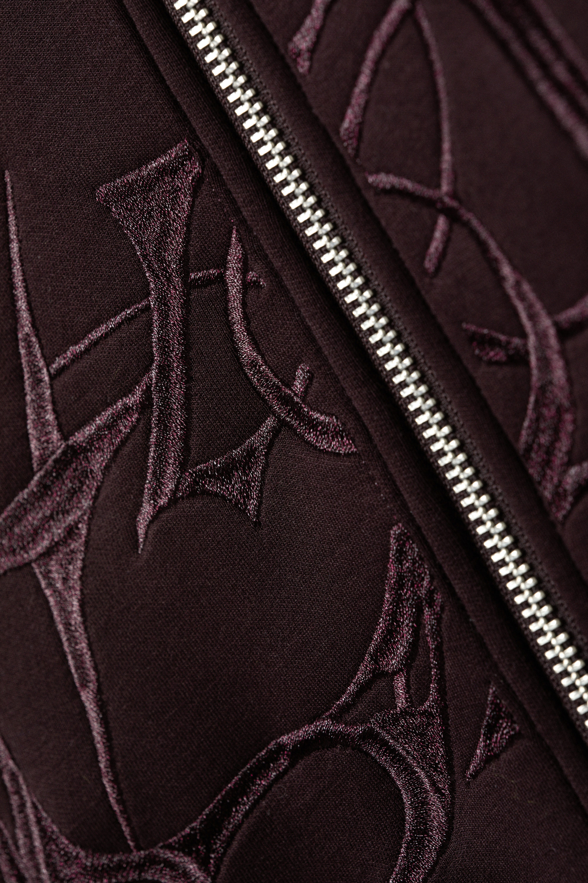 Dark Purple - Simon Graphic Scuba Zip Hoodie - 6