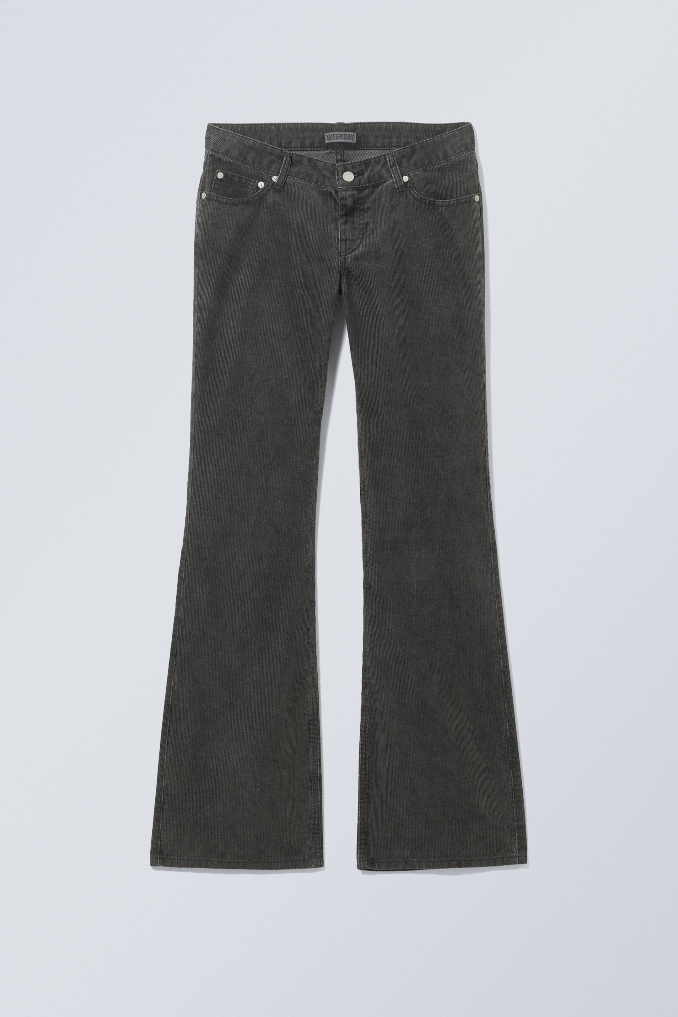 Grauschwarz - Nova – Schmale Bootcut-Cordhose mit niedrigem Bund - 1