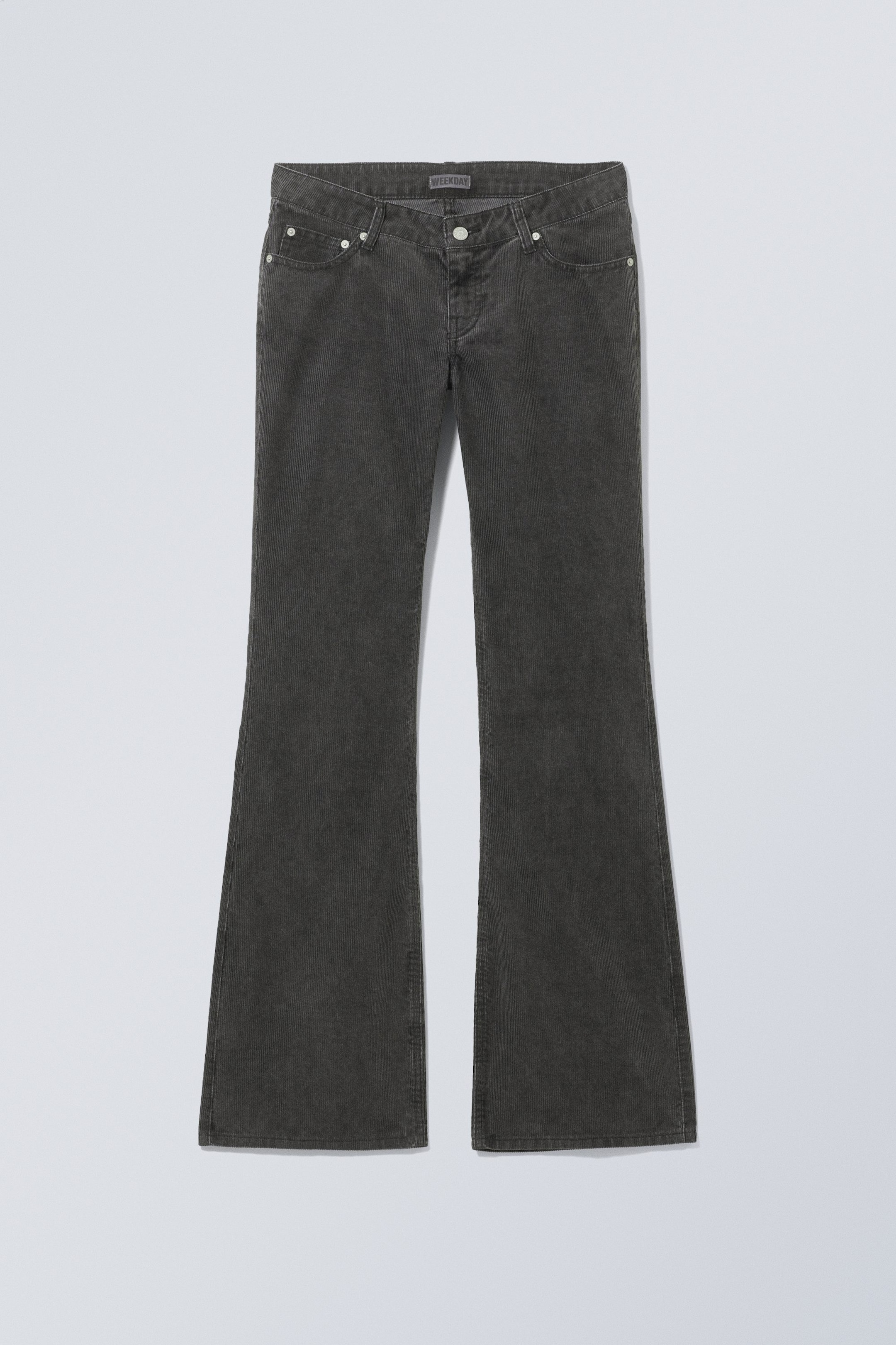 View larger image: Nova Low Slim Bootcut Cord Trousers - Black Dark - Ladies | H&M GB 1