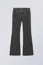 Black Dark - Nova Low Slim Bootcut Cord Trousers - 0