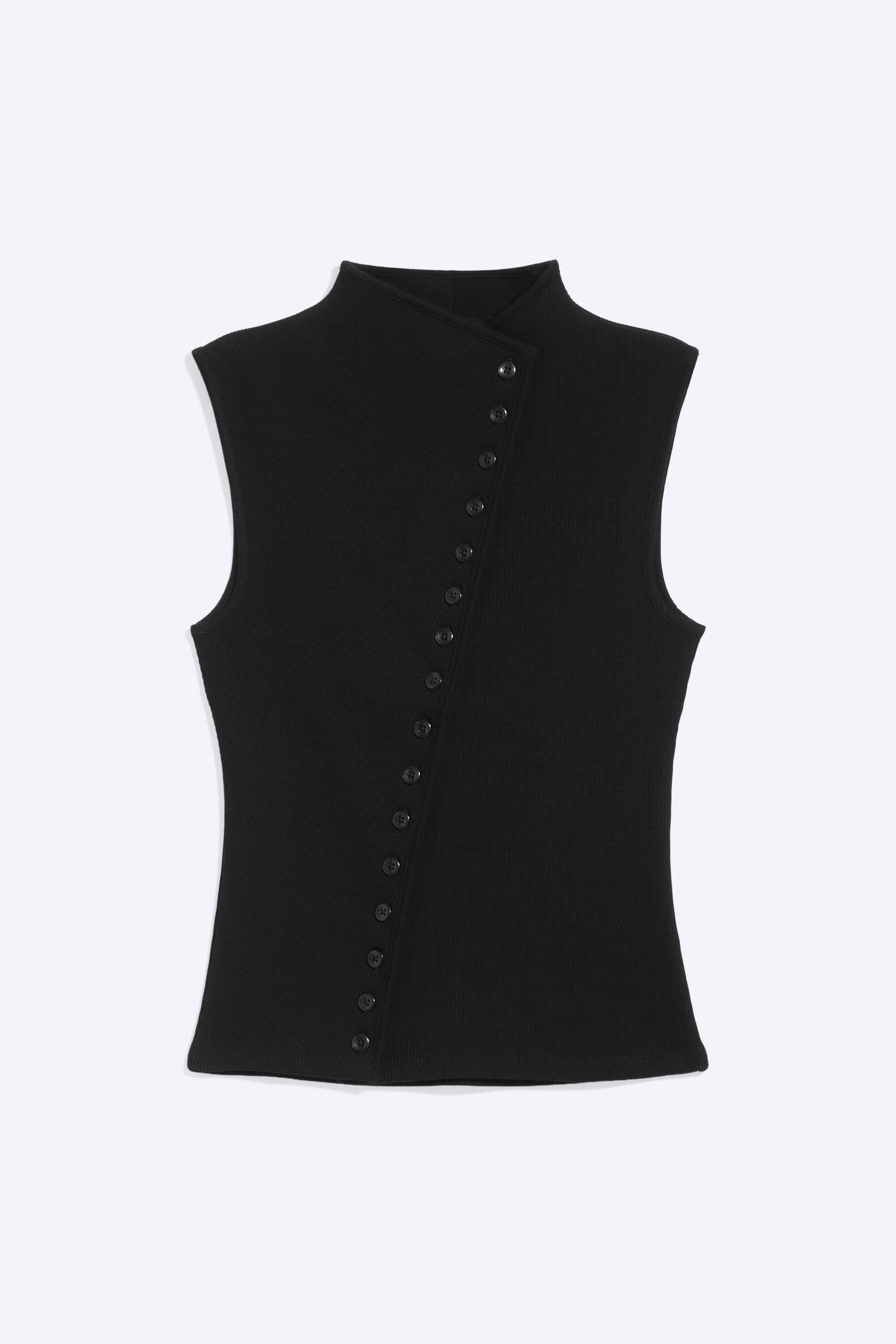 Black - Asymmetric button top - 1