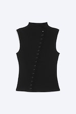 Black - Asymmetric button top - 0
