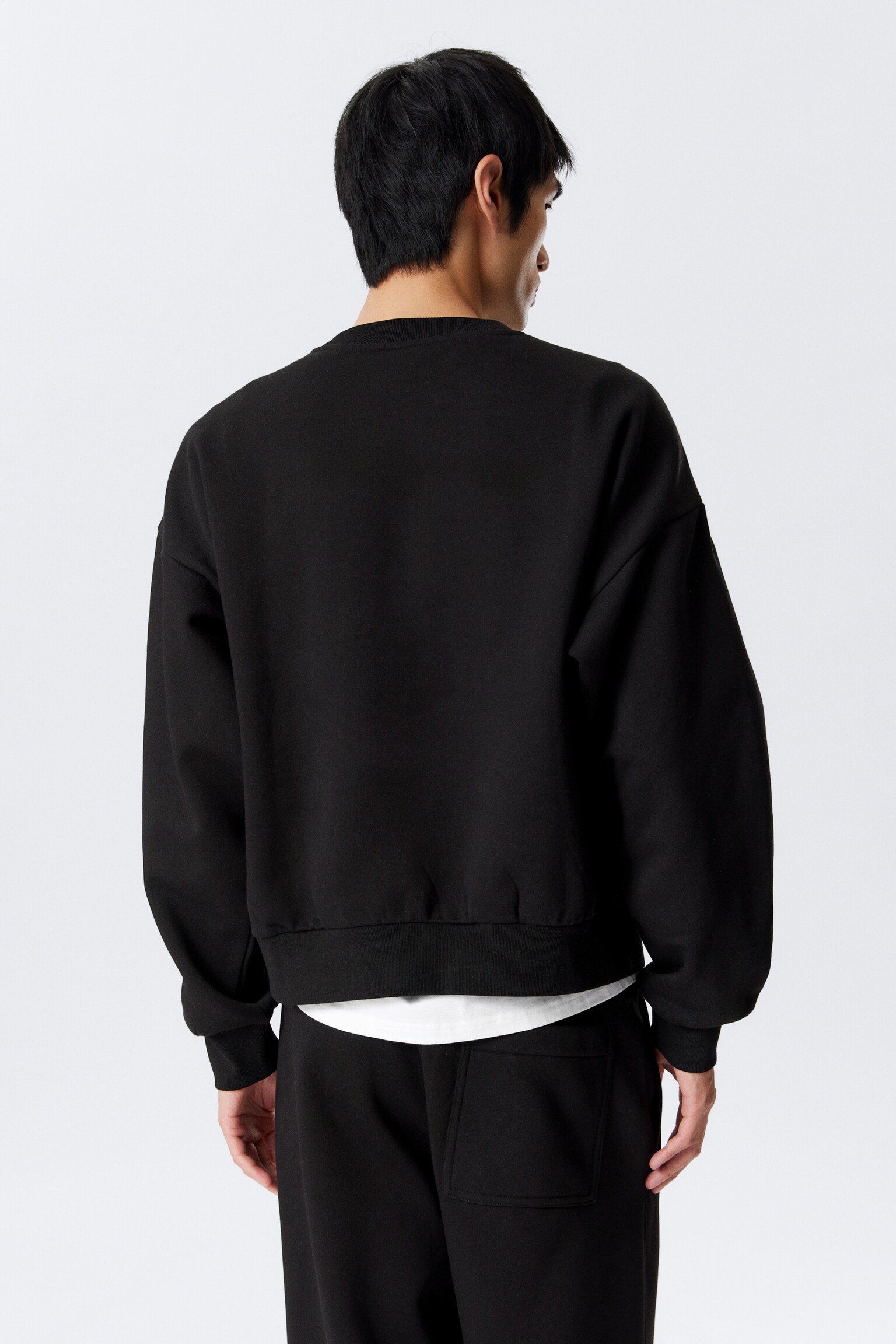 Loose Fit Sweatshirt - Black/Grey Melange/Dark Brown - 4
