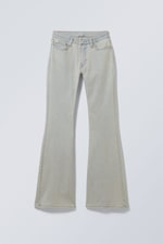 Desert Grey - Flame Low Rise Slim Flared Jeans - 0
