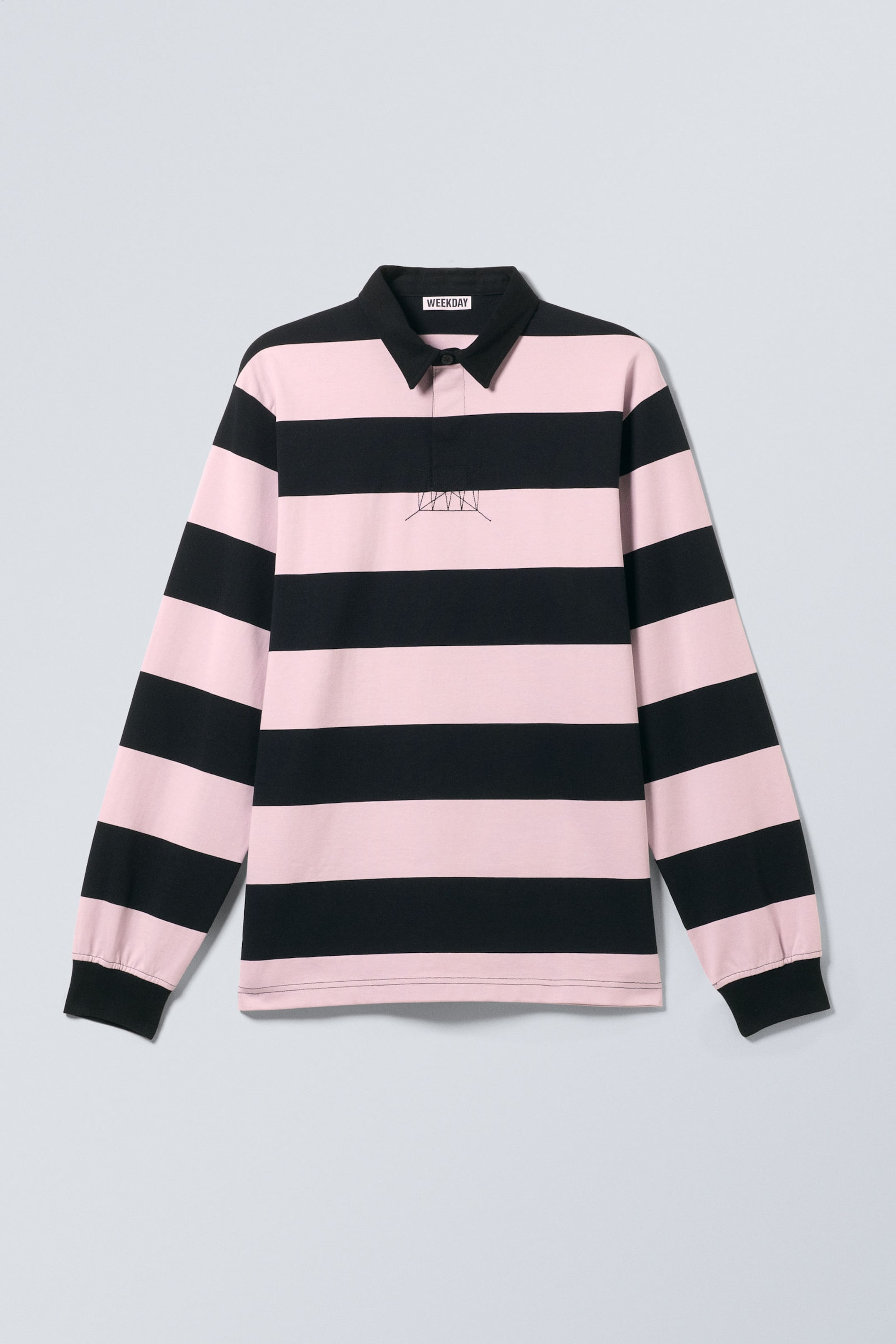 Light Pink & Black Stripes - Striped Relaxed Fit Rugby Shirt - 3