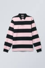 Light Pink & Black Stripes - Striped Relaxed Fit Rugby Shirt - 3