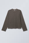 トップス XXL Props StoreMulti Striped Long Sleeve boxy fit long-sleeved striped t-shirt - Striped Dark Brown