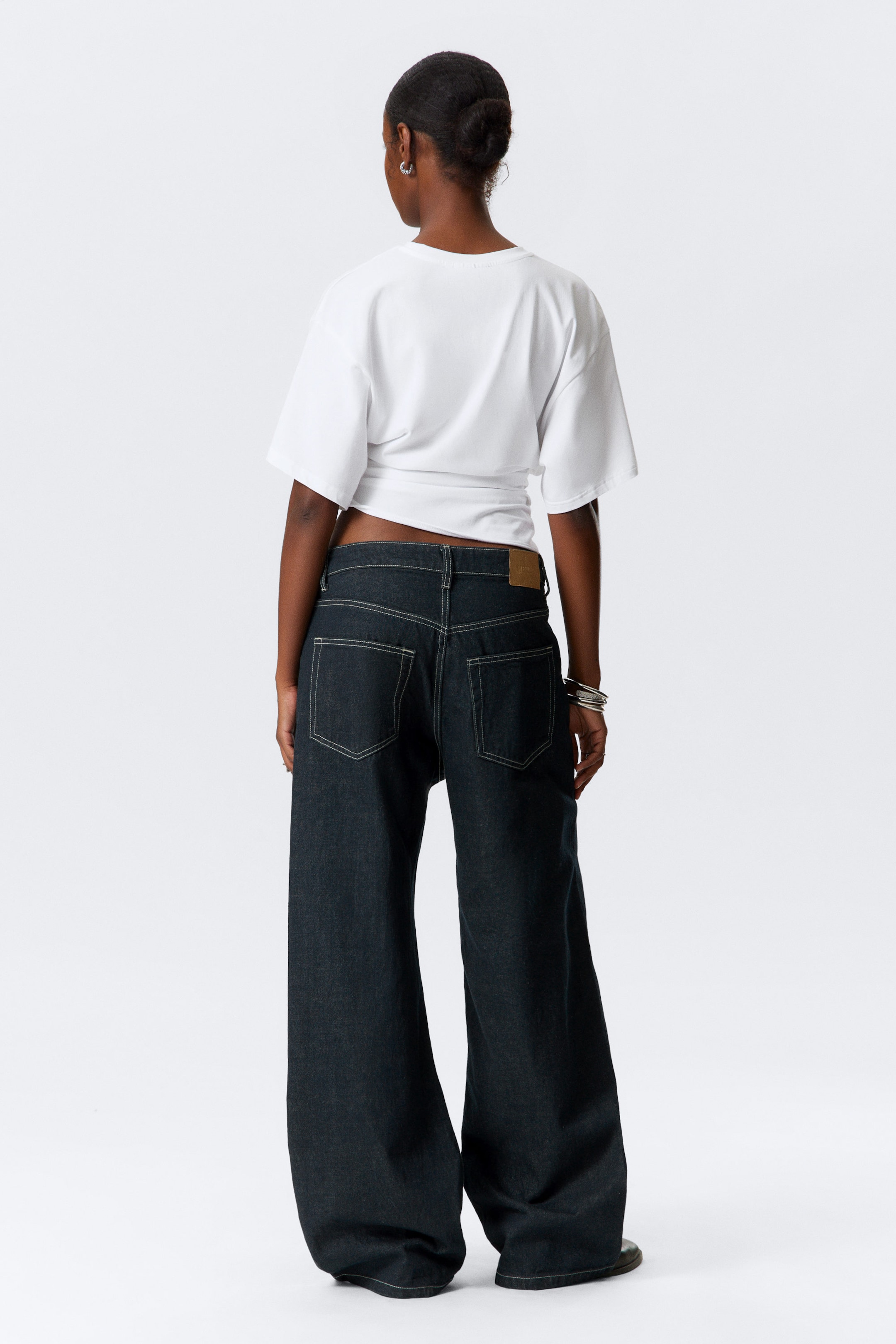 Blue Rinse - Dark Blue - Missy Low Rise Loose Straight Leg Jeans - 4