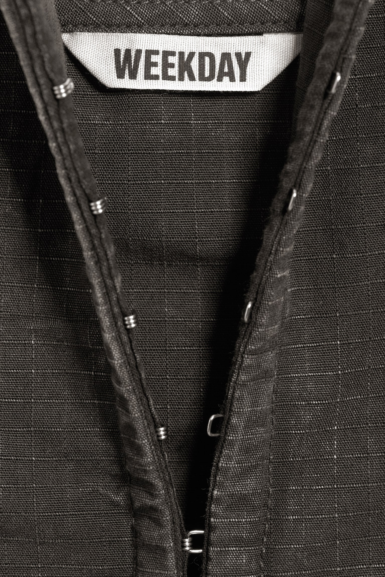 Haut dos nu col V ripstop - Gris foncé/Beige clair - 3