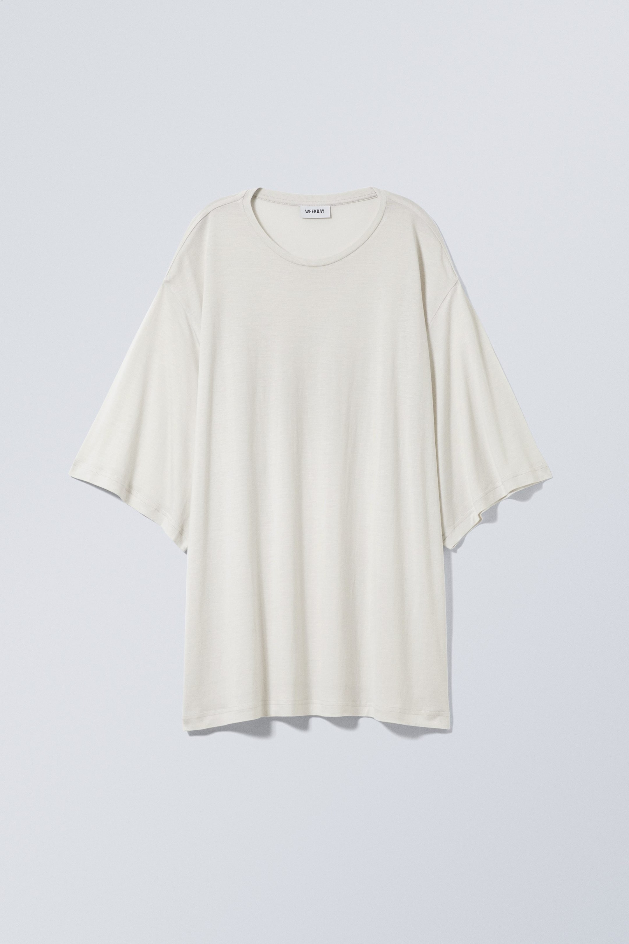 Cremeweiß - Drapiertes Oversized-T-Shirt - 0