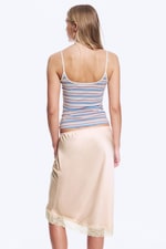 Blue/Pink Multistripe - Slim Strap Tank Top - 2