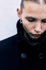 Schwarz - Zweireihiger Car-Coat aus Wollmix - 2
