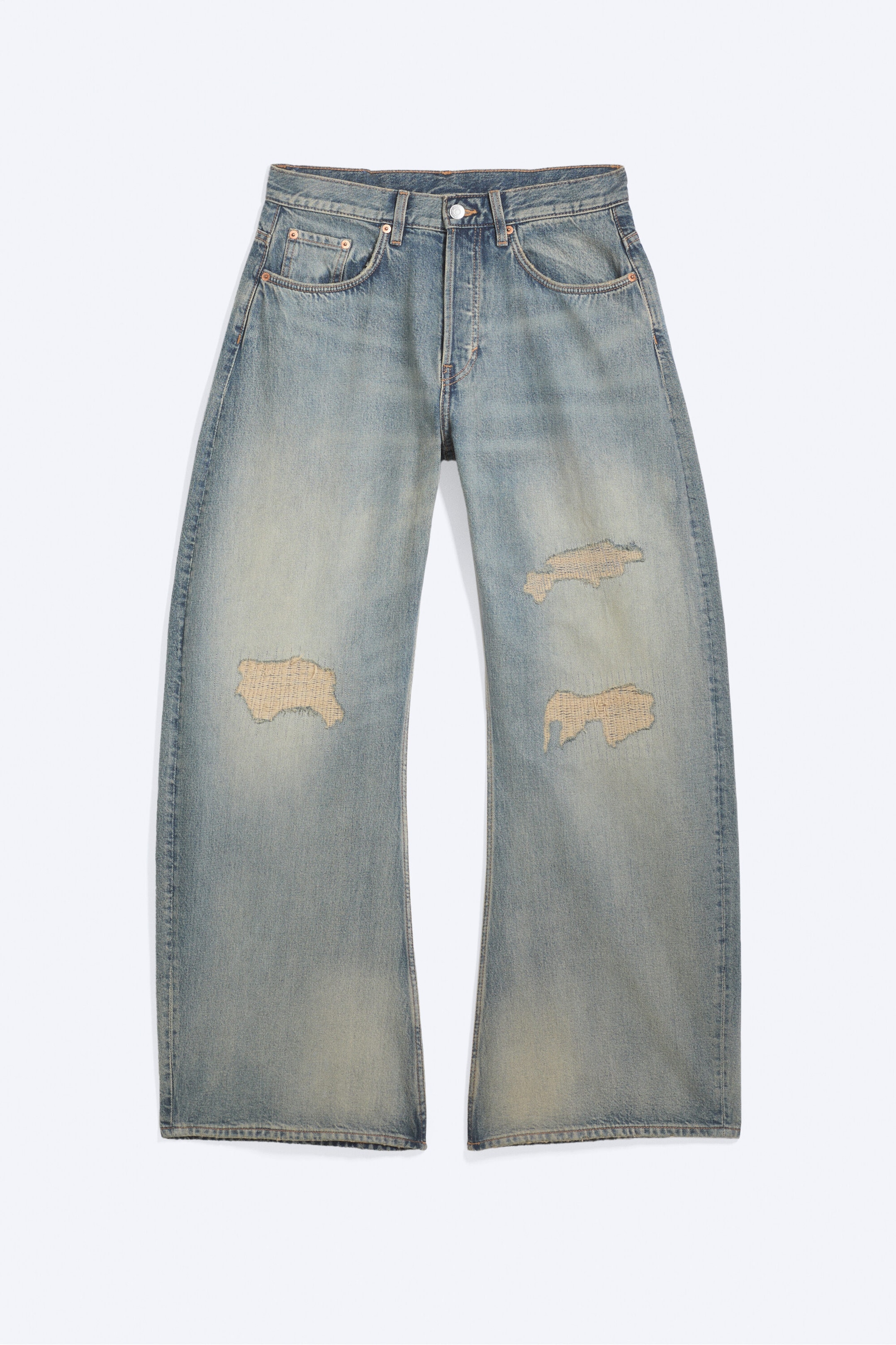 Mid Blue - Mellanblå - Drift Low Waist Loose Barrel jeans - 6