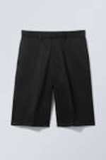 Black - Loose Fit Tailored Suiting Shorts - 3