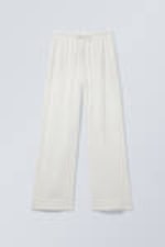 Staubiges Weiß - Lässige Hose aus Leinenmischung - 0