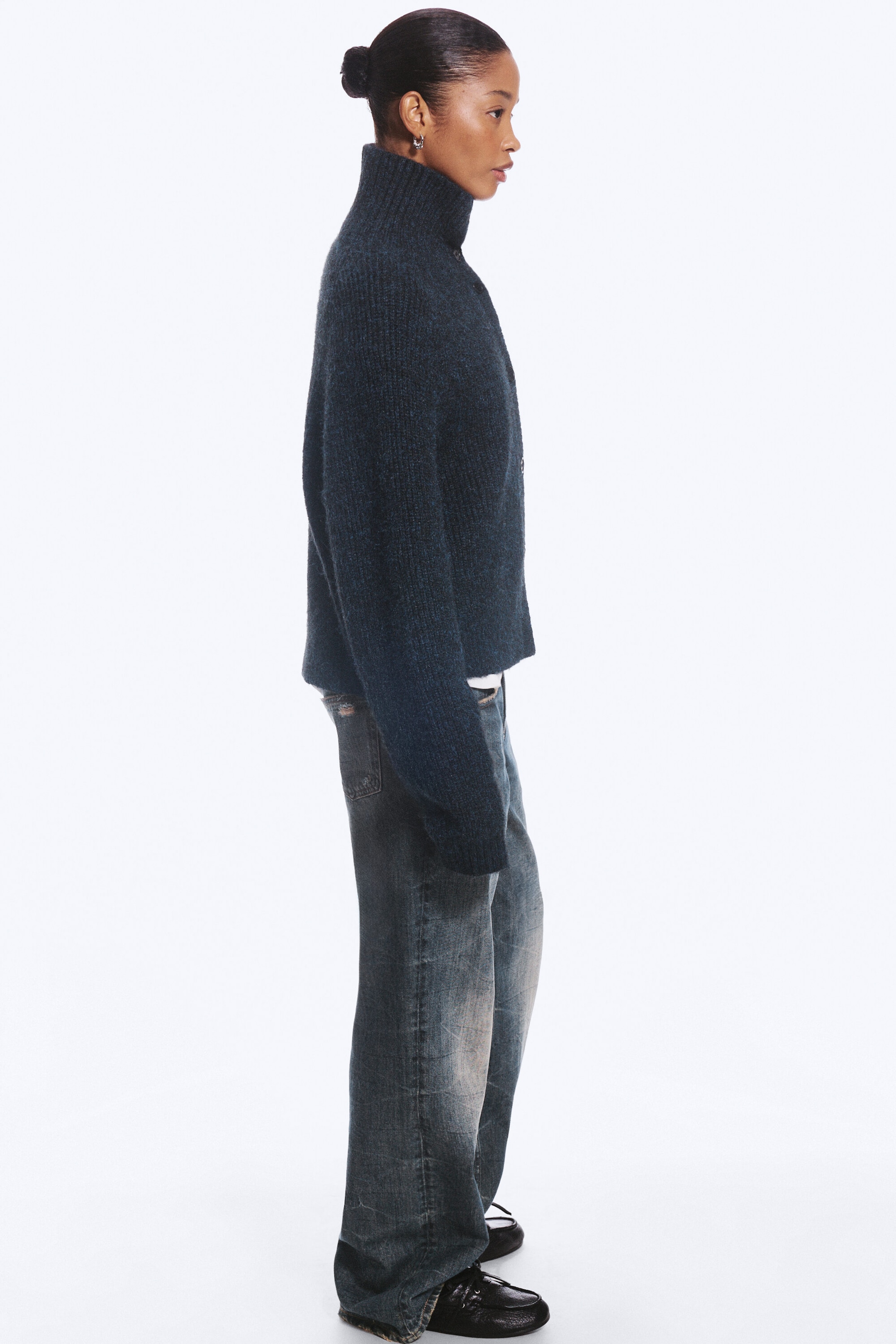 Dark Blue - Buttoned cardigan - 6