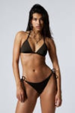 Dark Brown - Strappy Tie Bikini Bottoms - 0