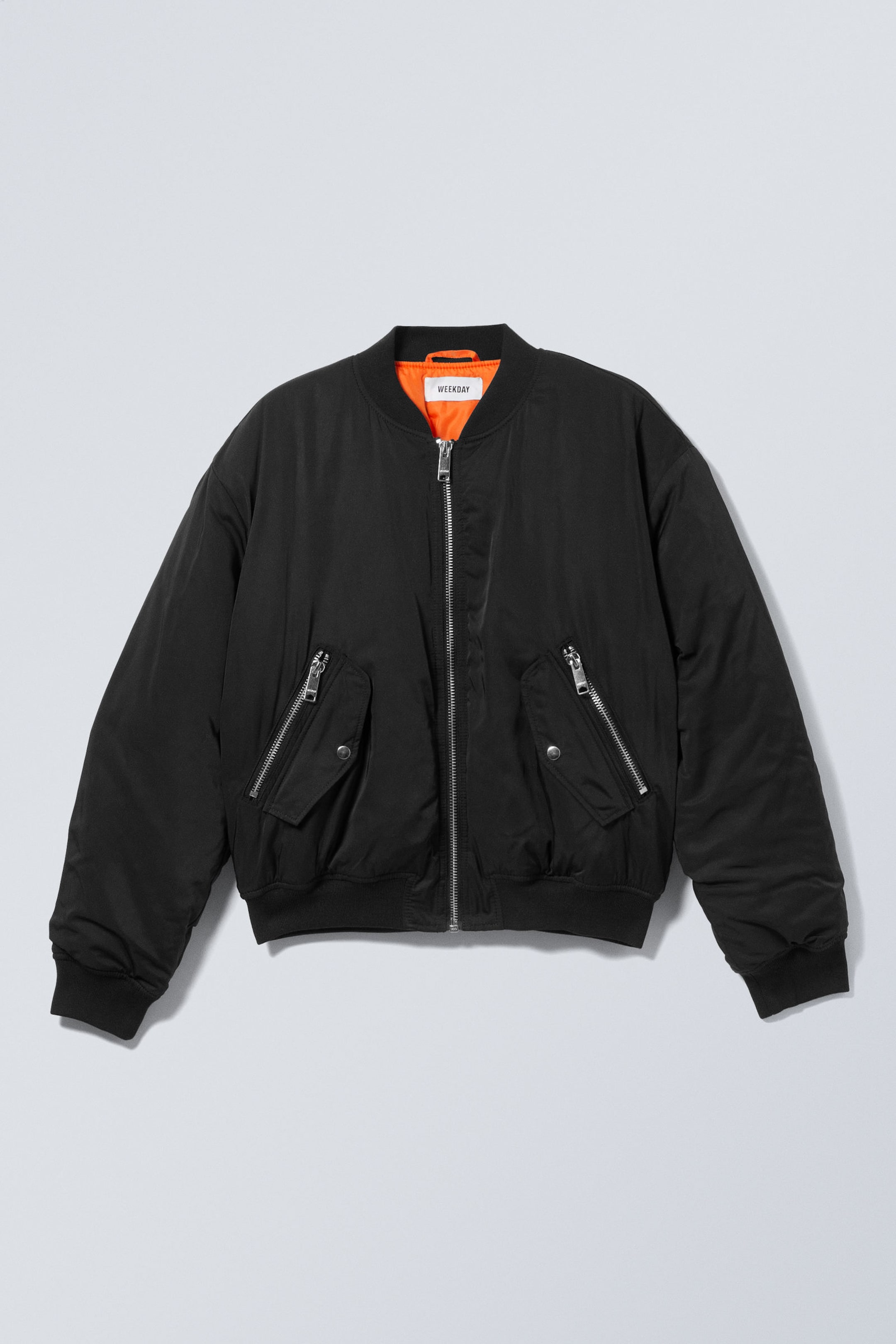 Schwarz - Entspannte Twill-Bomberjacke - 1