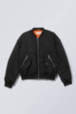 Black - Relaxed Twill Bomber Jacket - 0