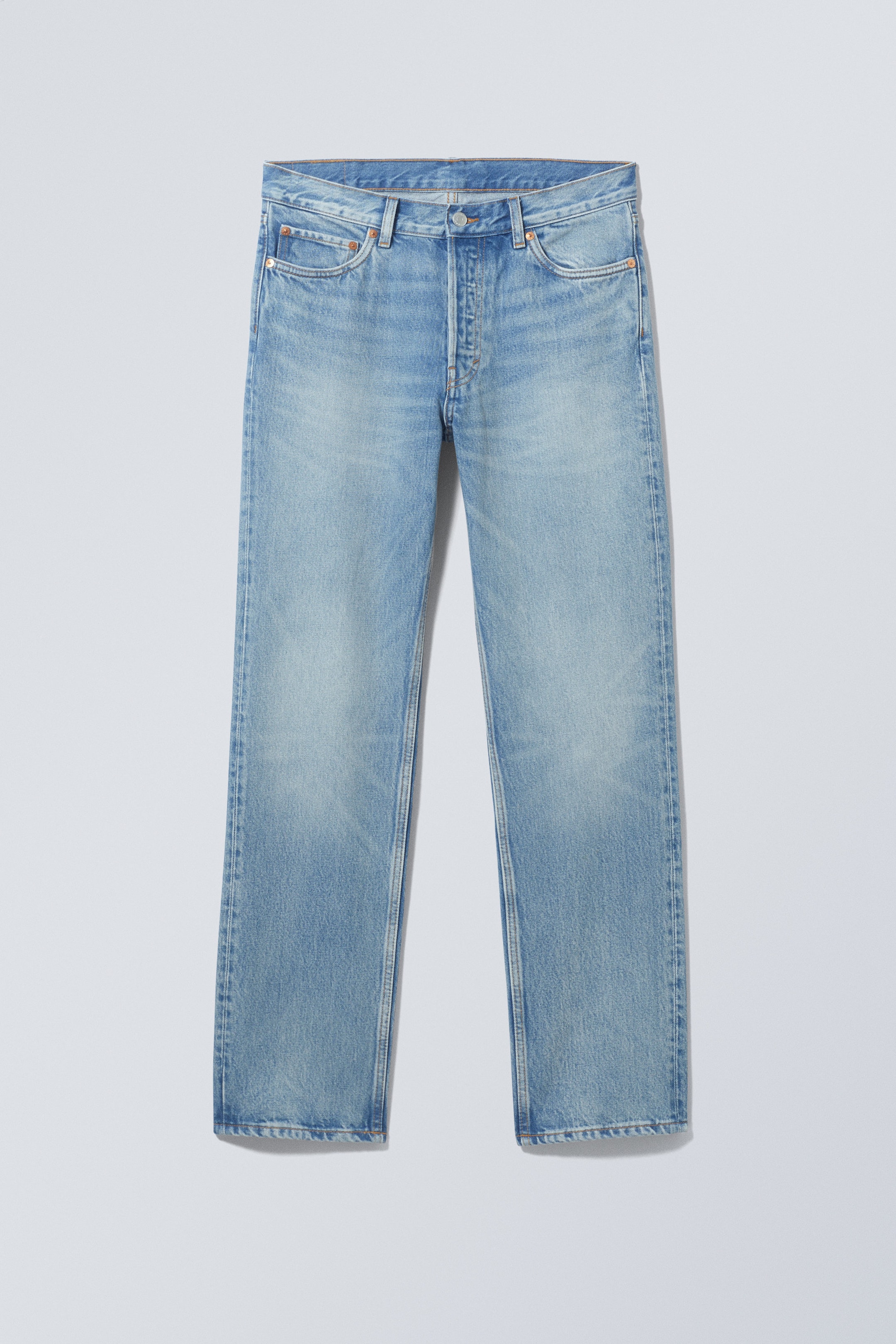 Blue Delight - Blå - Klean mid waist regular straight jeans - 0