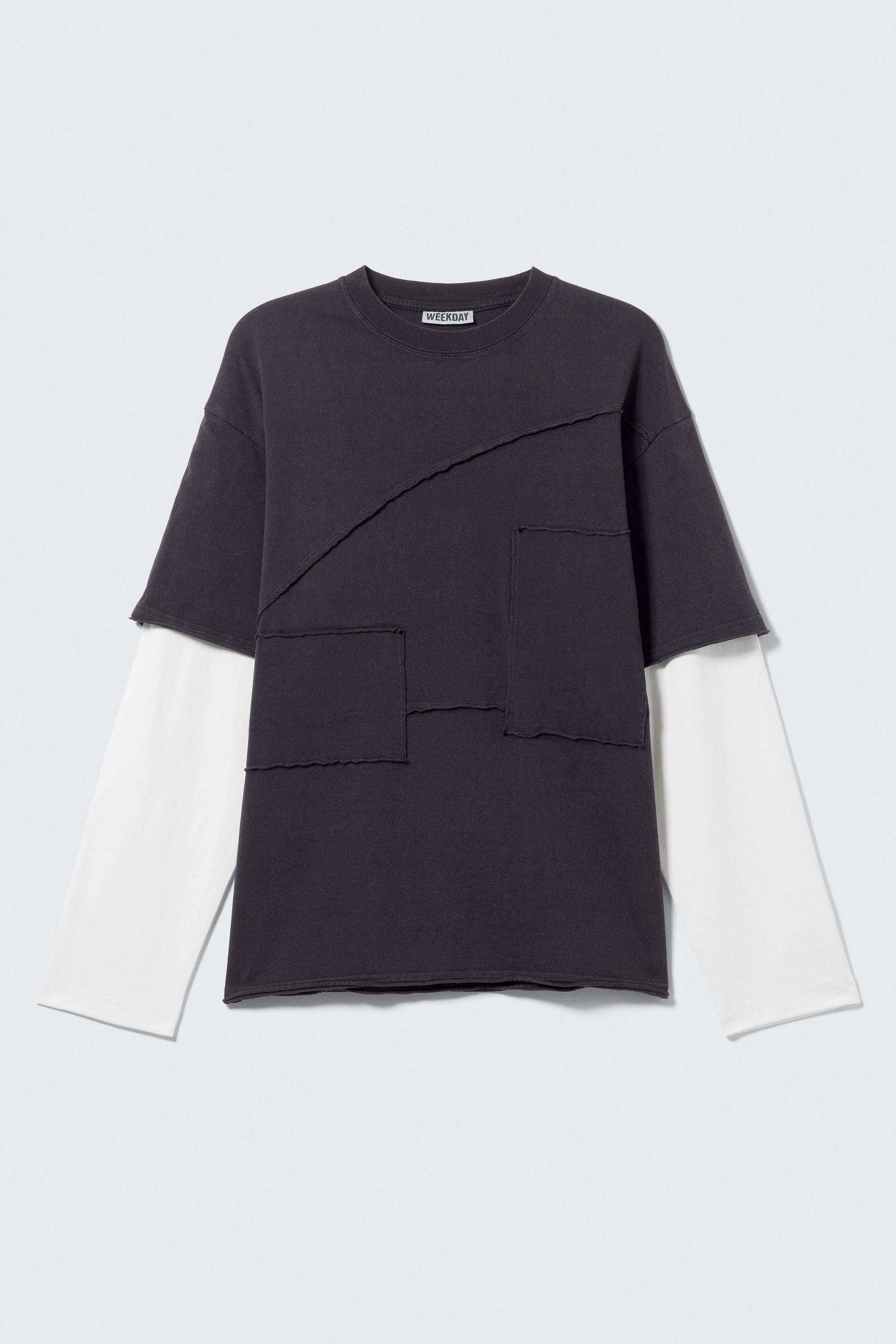 Tricou cu panouri dublu stratificat - Negru & Alb