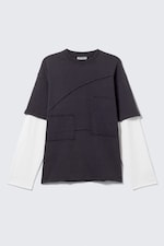 Noir et blanc - T-shirt à panneaux superposés - 6