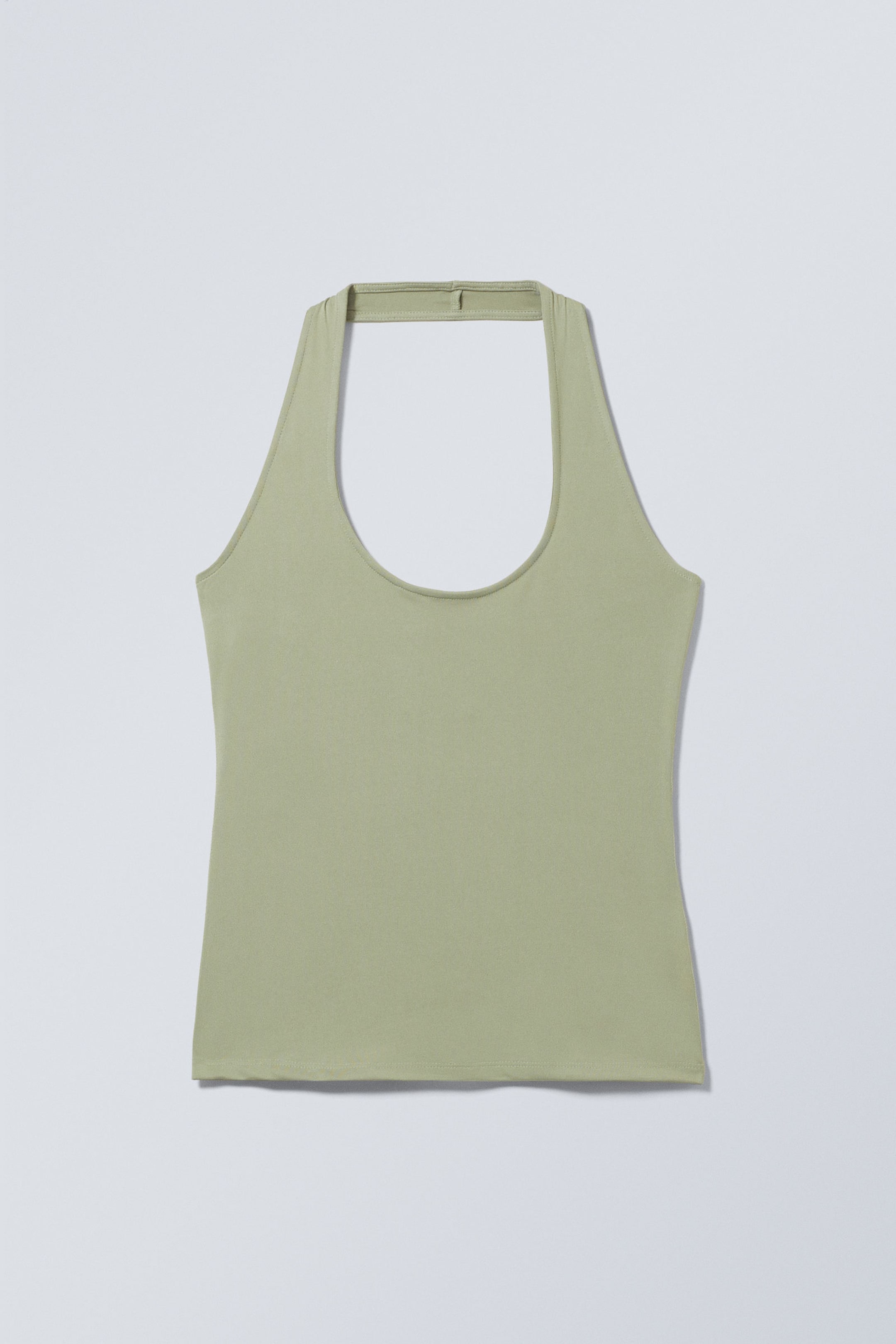 Light Khaki Green - Astrid Halterneck Top - 1