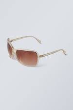 Transparent Dark Mole - Transparent Oval Sunglasses - 1