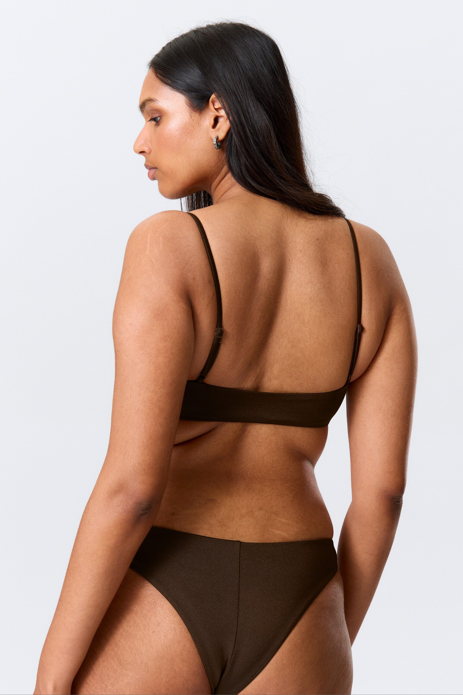 Haut de bikini encolure dégagée - Marron foncé/Bleu foncé - 3