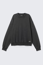 Washed Black – Zwart - CM x LB losvallend distressed uniseks sweater - 0