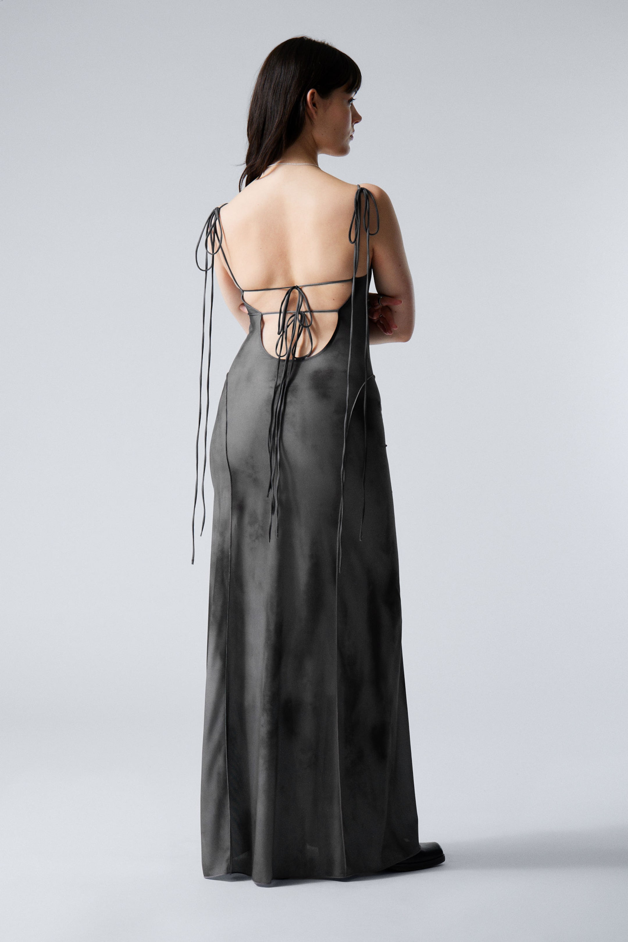 Blurred Dark Grey - Strap Maxi Dress - 2