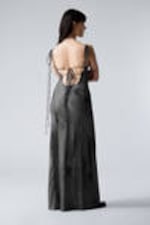 Blurred Dark Grey - Strap Maxi Dress - 2