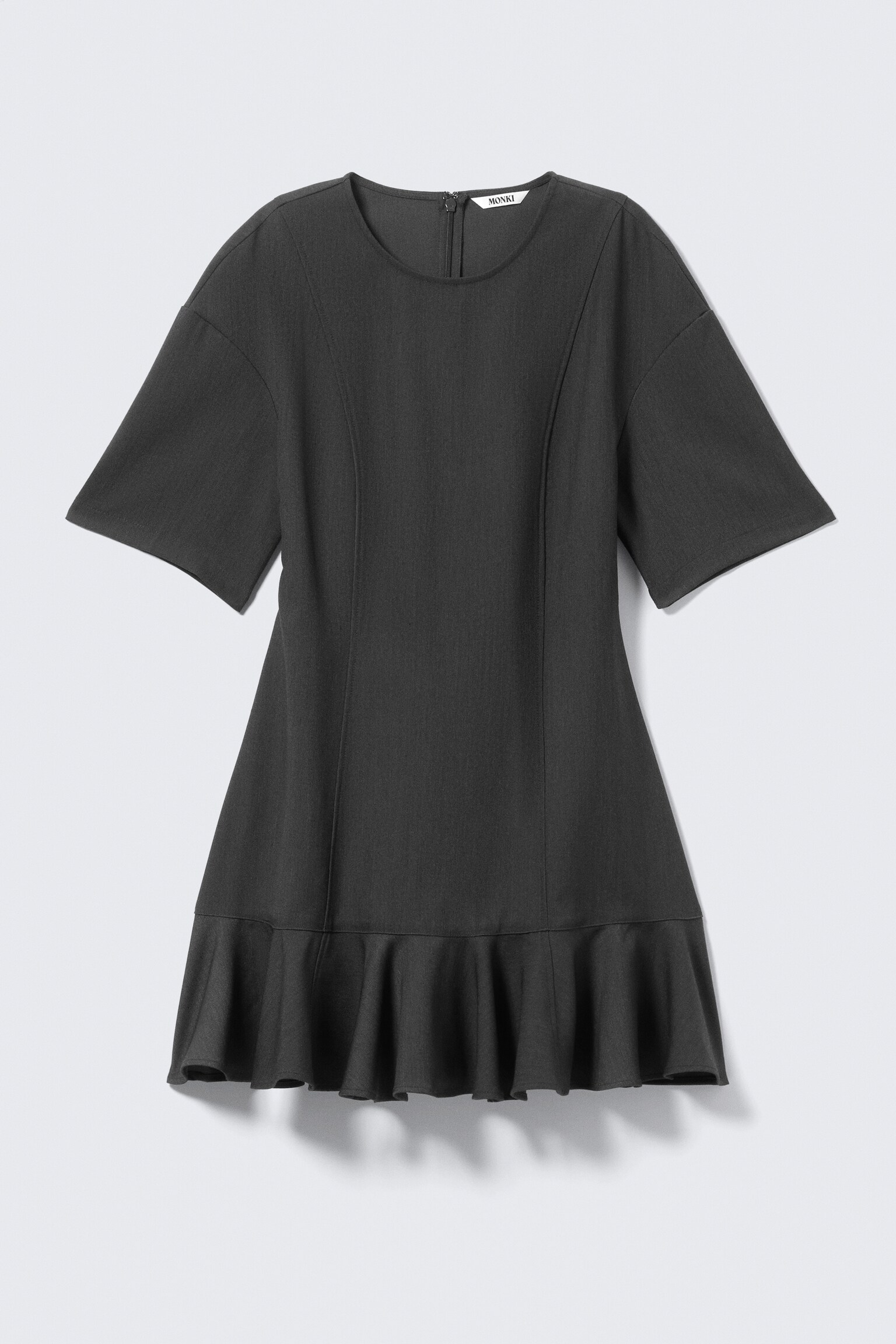 Fit-and-Flare Mini Dress - Dark Grey/Black - 2