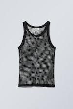 Black - Mesh Tank Top - 0