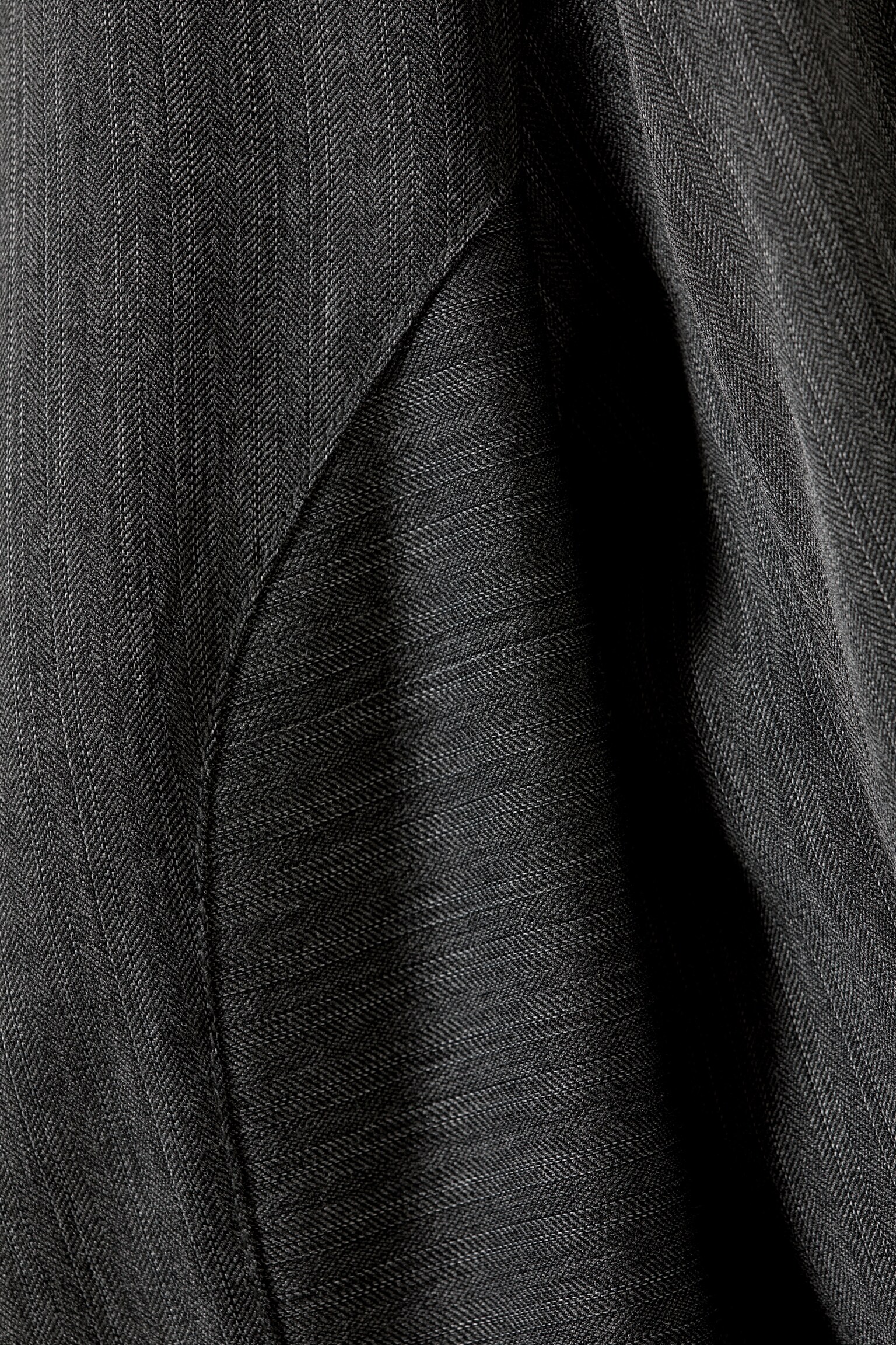 Long-Sleeved Fitted Zip Shirt - Striped Dark Grey Melange/White - 3