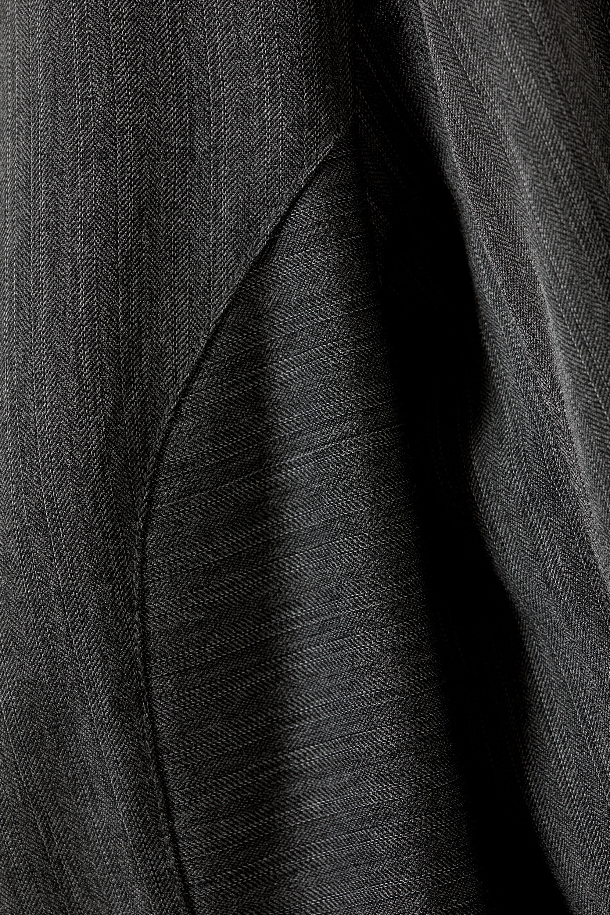 Dunkelgrau meliert m. Streifen - Langärmeliges, tailliertes Hemd mit Reißverschluss - 4