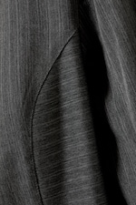 Striped Dark Grey Melange - Long-Sleeved Fitted Zip Shirt - 4