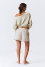 Light Beige - Wide Washed Pull-on Shorts - 3