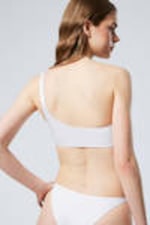 Weiß - Asymmetrisches One-Shoulder-Bikinioberteil - 2