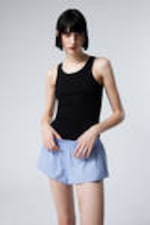 Light Blue - Mini Cotton Shorts - 1