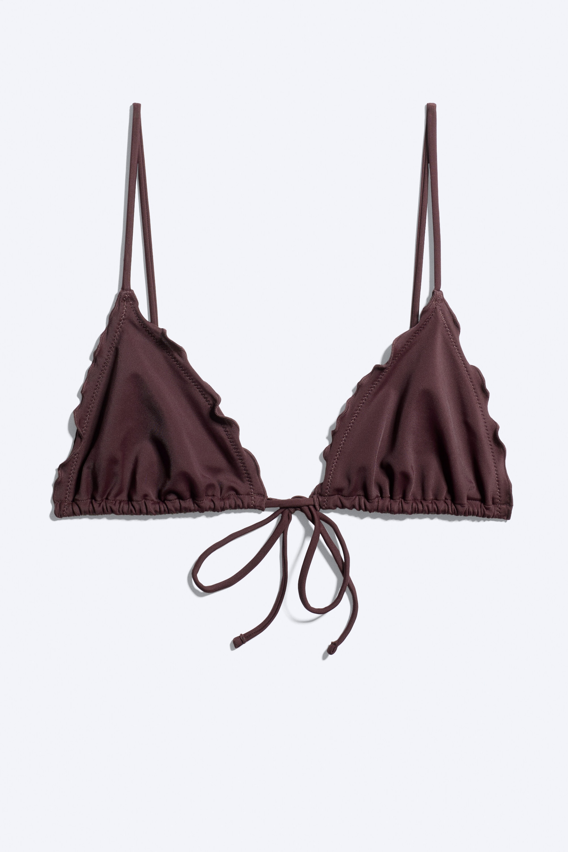 Dark Red - Frill Bikini Top - 3