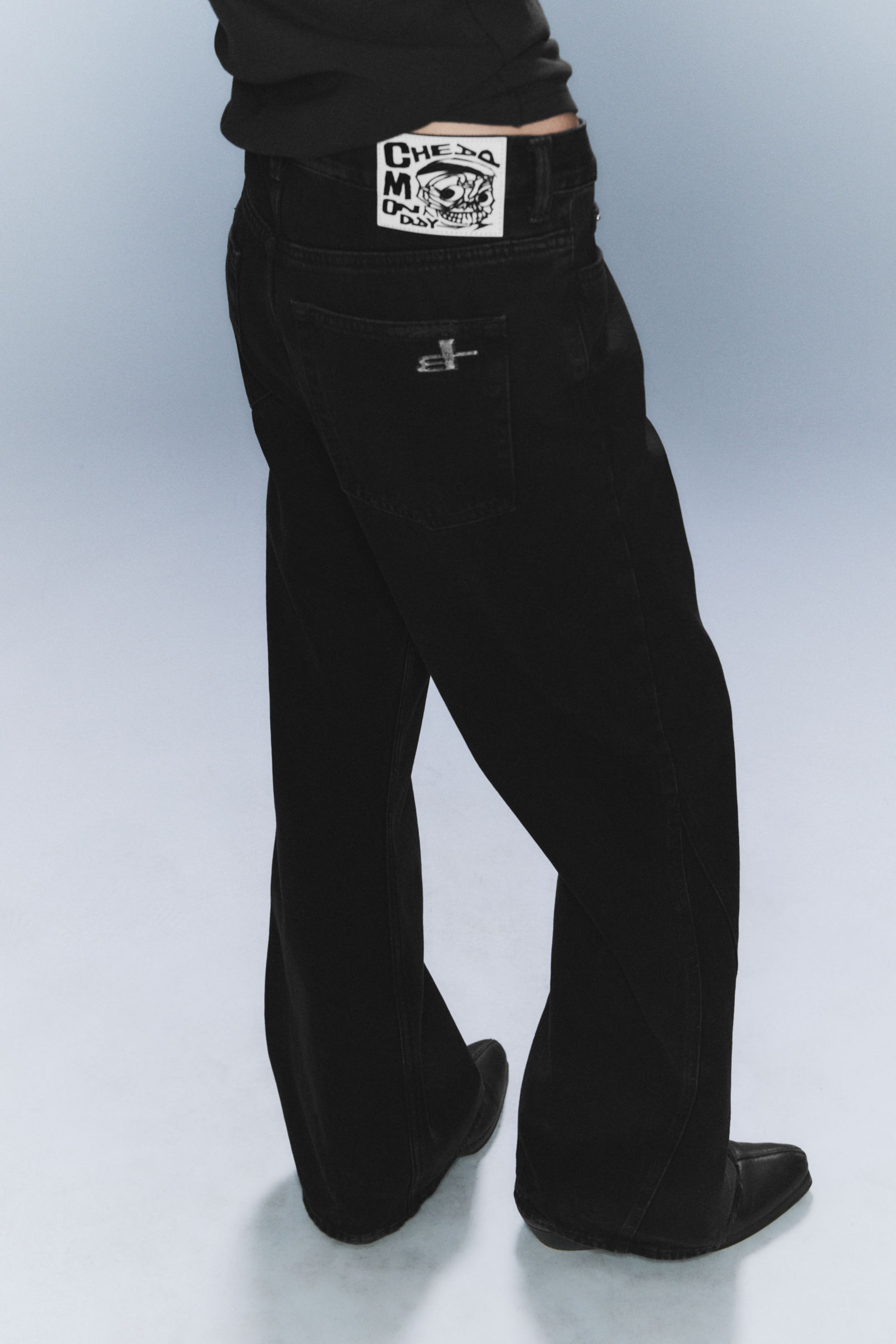 Washed Black - CM x LB Boo Bootleg Washed Black Unisex Jeans - 7